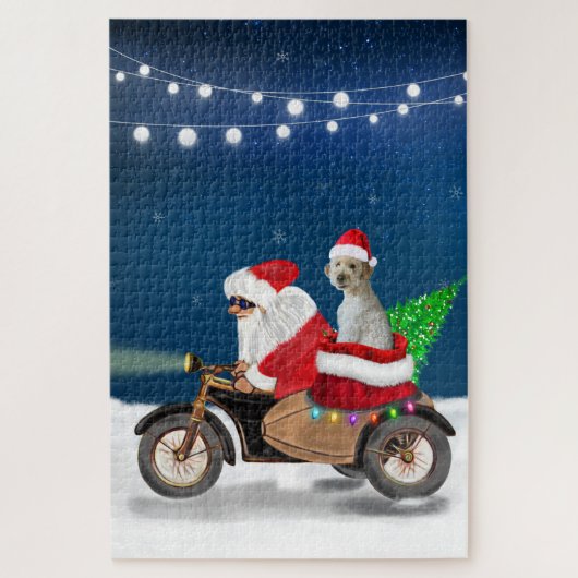 Goudendoodle hond Kerstman Legpuzzel (Verticaal)