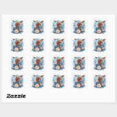 Goudendoodle-hond speelt op drums vierkante sticker (Vel)