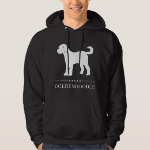 Goudendoodle Hond Witte Silhouet Hoodie