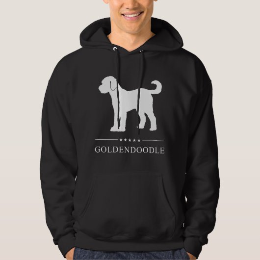 Goudendoodle Hond Witte Silhouet Hoodie (Voorkant)