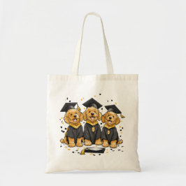 Goudendoodle-honden afstuderen tote bag