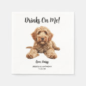 Goudendoodle-hondenbruiloftservetten Servet (Voorkant)