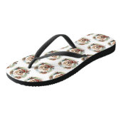 Goudendoodle Kerstkrans Feestelijke Pup Teenslippers (Schuin)