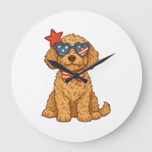 Goudendoodle Patriottische ClipArt Grote Klok