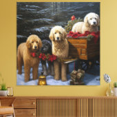 Goudendoodle Sneeuw Slede Kerst Decoratie (Insitu (Woonkamer))