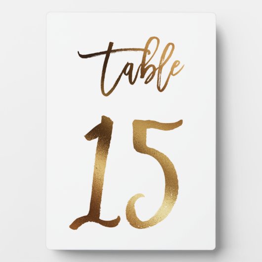 Goudfaux chic table number 15 fotoplaat (voorkant)