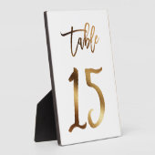 Goudfaux chic table number 15 fotoplaat (Zijkant)