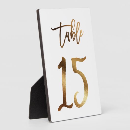 Goudfaux chic table number 15 fotoplaat (Zijkant)