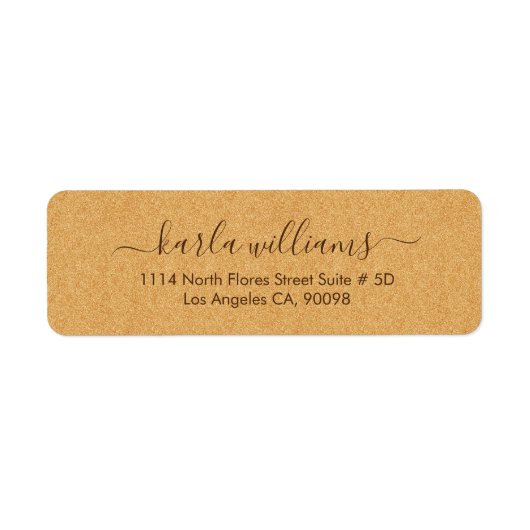 Goudfaux flitter textuur etiket (Voorkant)