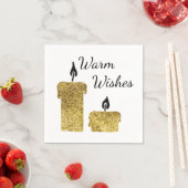 Goudfaux glitter-kaarsen kerstvakantie servet (Insitu)