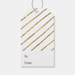 Goudfaux glitter thin diagonaal streekvakantie cadeaulabel