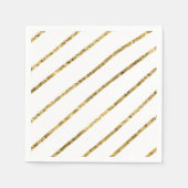 Goudfaux glitter thin diagonaal streekvakantie servet (Voorkant)