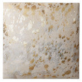 Goudfaux koeienhuid metaalglittertegels tegeltje (Voorkant)