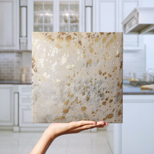 Goudfaux koeienhuid metaalglittertegels tegeltje