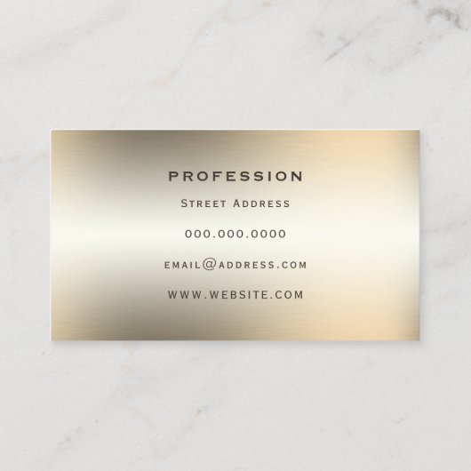 Goudfaux metallische textuur visitekaartje (Achterkant)