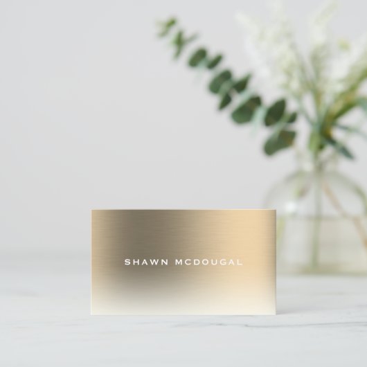 Goudfaux metallische textuur visitekaartje (Staand voorkant)
