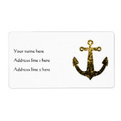 Goudfaux sparkle glitter Anchor Personaliseren Etiket (Voorkant)