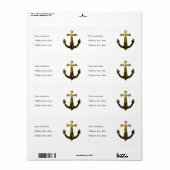 Goudfaux sparkle glitter Anchor Personaliseren Etiket (Full Sheet)