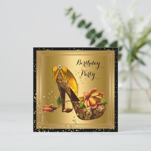  goudfeest Roos Hi Hiel Sparkle Kaart (Staand voorkant)