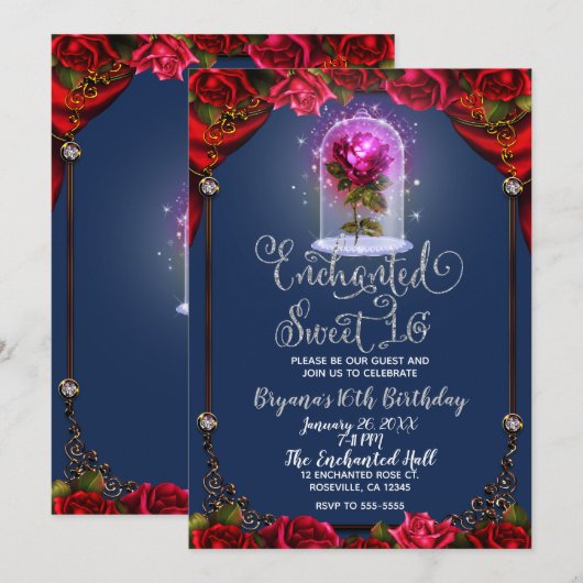 Goudfeest Sweet 16 Kaart (Voorkant / Achterkant)