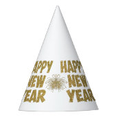 goudfijne vuurwerktuigen van het nieuwe jaar feesthoedjes (Voorkant)