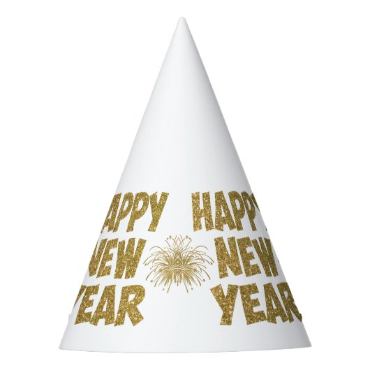 goudfijne vuurwerktuigen van het nieuwe jaar feesthoedjes (Voorkant)