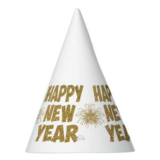 goudfijne vuurwerktuigen van het nieuwe jaar feesthoedjes (Rechts)