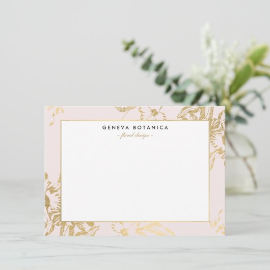  goudflespatroon roze platte Kaart (Staand voorkant)