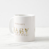 goudflorale letters baby shower koffiemok (Voorkant links)