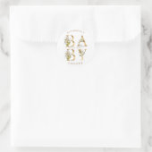 goudflorale letters baby shower monogram klassiek ronde sticker (Tas)