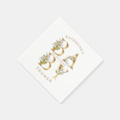 goudflorale letters baby shower monogram luiers servet (Hoek)