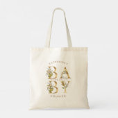 goudflorale letters baby shower monogram tote bag (Achterkant)