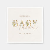 goudflorale letters baby shower papier servet (Voorkant)
