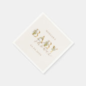 goudflorale letters baby shower papier servet (Hoek)