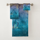 Goudflorale mandala en confetti afbeelding bad handdoek (Insitu)