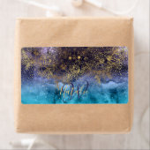 Goudflorale mandala en confetti afbeelding etiket (Insitu)