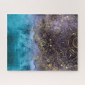 Goudflorale mandala en confetti afbeelding legpuzzel (Horizontaal)