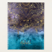 Goudflorale mandala en confetti afbeelding planner (Voorkant)