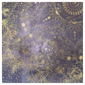 Goudflorale mandala en confetti afbeelding stof (Close Up)