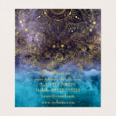 Goudflorale mandala en confetti afbeelding visitekaartje (Binnenkant ongevouwen)