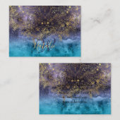 Goudflorale mandala en confetti afbeelding visitekaartje (Voorkant / Achterkant)