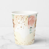 goudfloralen van het roos van Quinceanera glitter Papieren Bekers (Rechts)