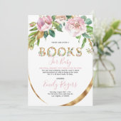 Goudflorerende boeken voor Baby Save The Date (Staand voorkant)