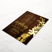 goudfloreus met bruin bruin hout folie uitnodiging (Gedraaid)