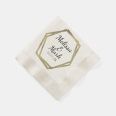 Goudfoil Geometrical Lijst Weddenschappen Ecru Servet (Hoek)