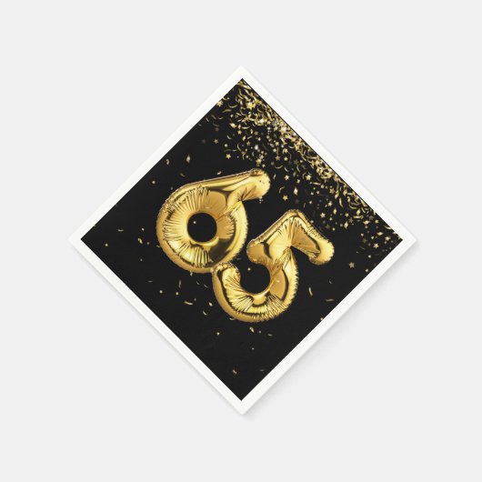 Goudfolie 65 ballonnen en Confetti servetten (Hoek)