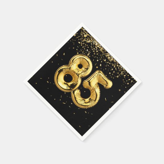 Goudfolie 85 ballonnen en Confetti servetten (Hoek)