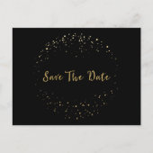 Goudfolie Abstracte cirkel Save the Date Briefkaar Aankondigingskaart (Voorkant)