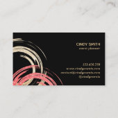 Goudfolie abstracte cirkels rode glinsterende bors visitekaartje (Achterkant)