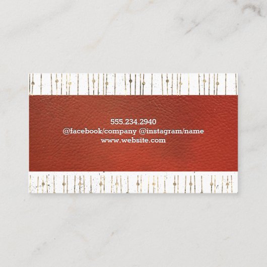 Goudfolie Abstracte lederen achtergrond Visitekaartje (Achterkant)